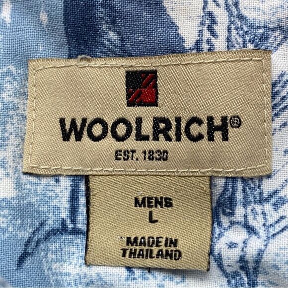 Woolrich Moccasin Saltwater Fish Short Sleeve Button Down Shirt Size Large - Picture 3 of 12